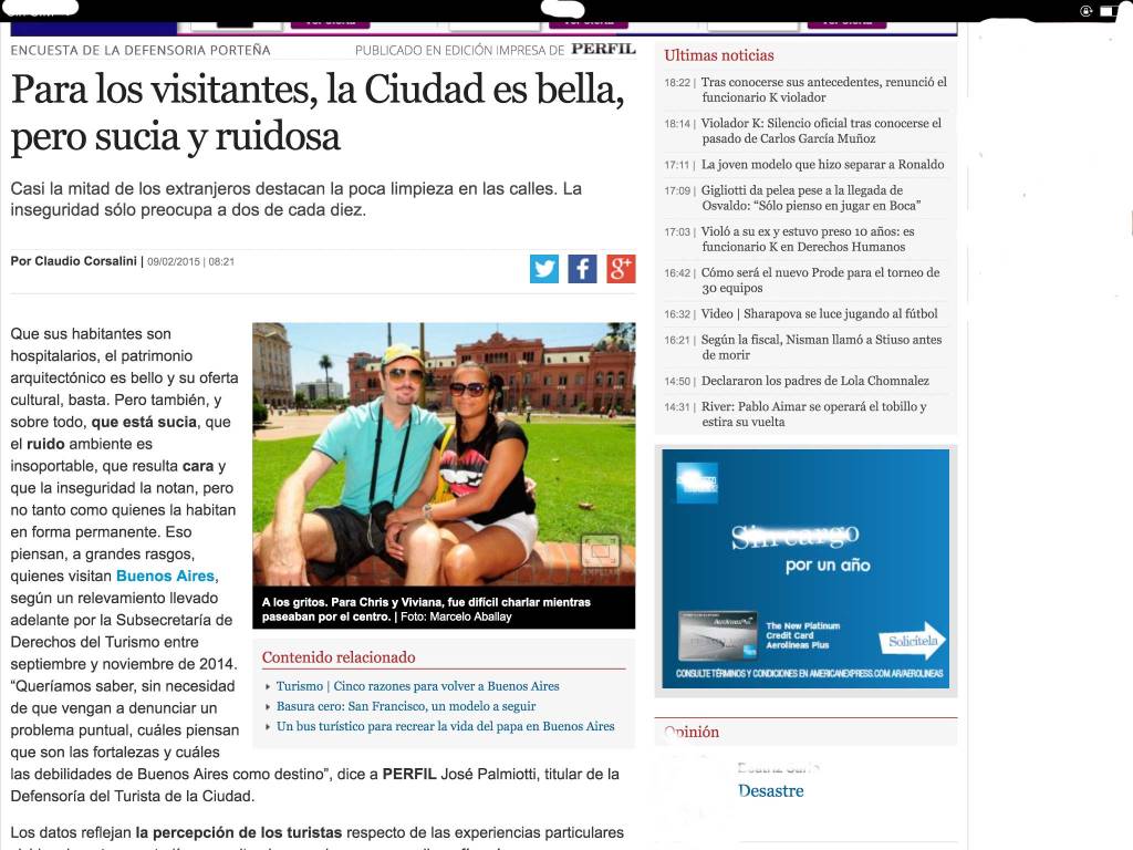 Buenos Aires, la percepción de los turistas