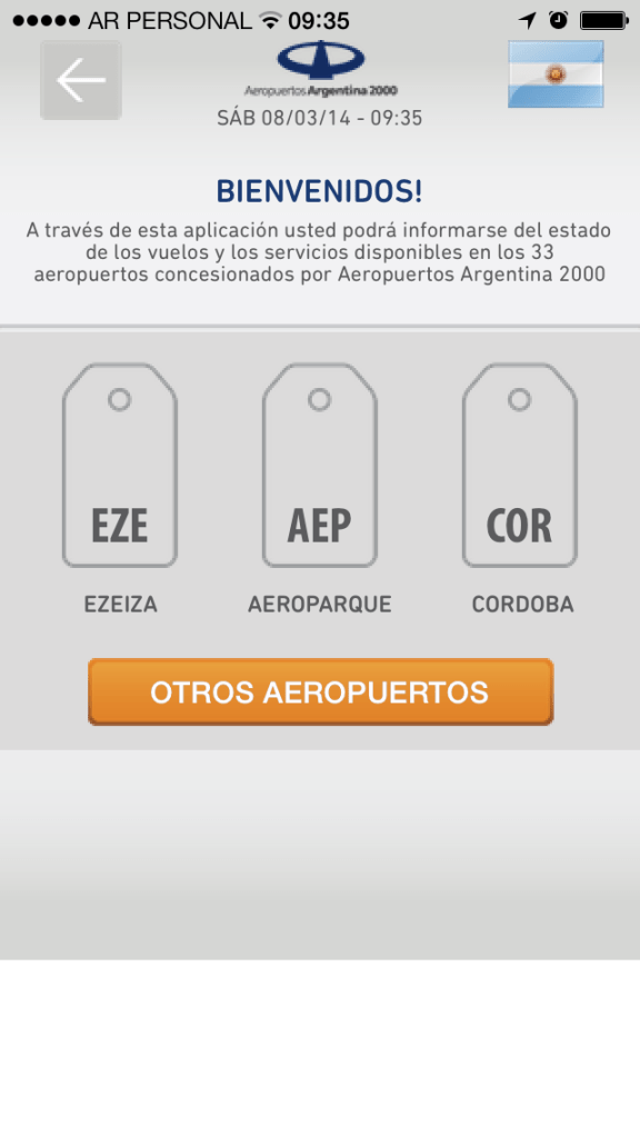 Selección de aeropuertos
