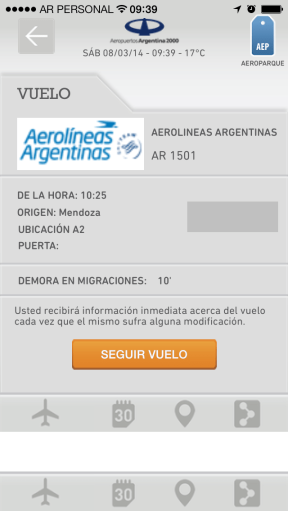 Informe del vuelo seleccionado