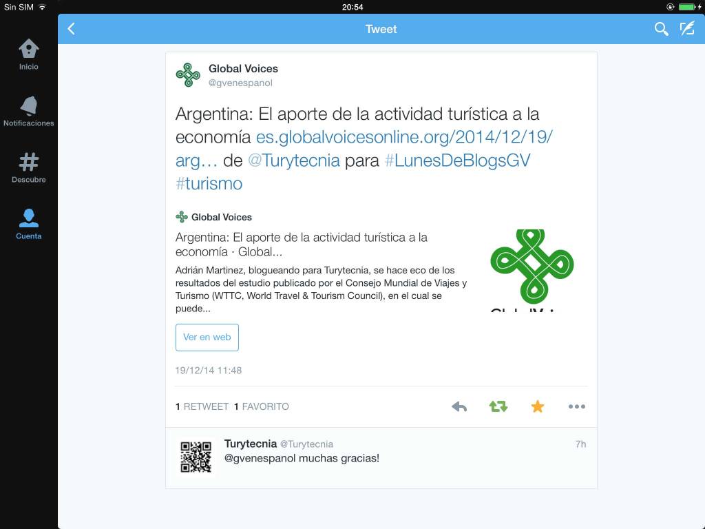 Tweet de Global Voices