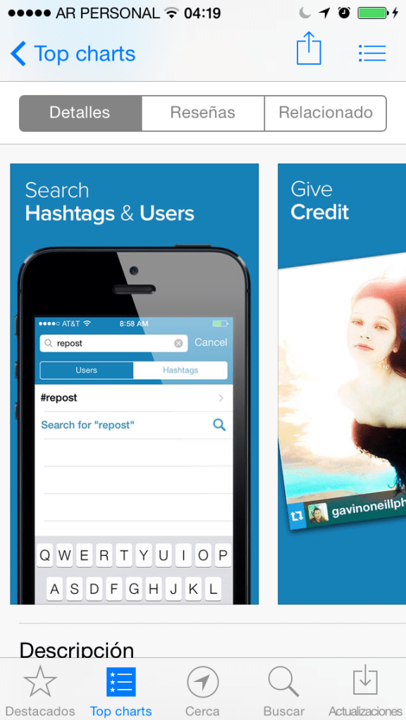 repost en app store